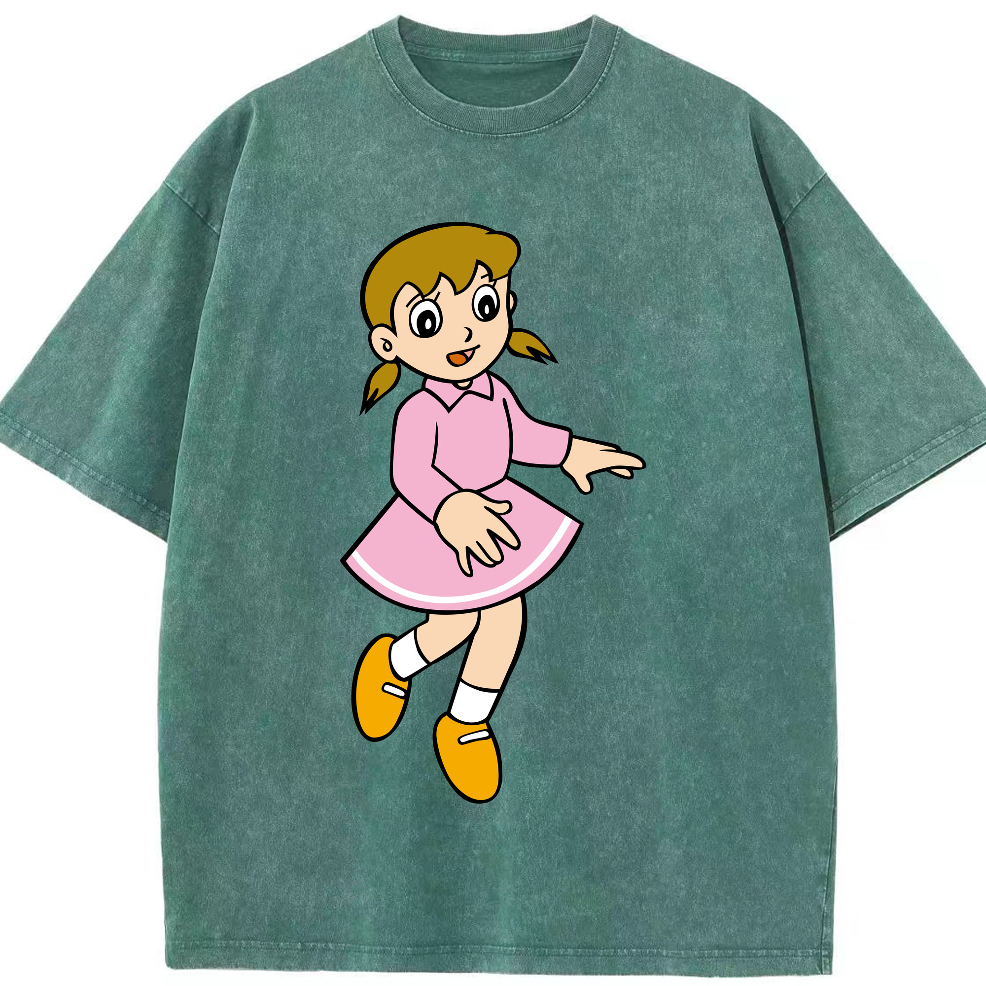 （画像用） ドラえもん みなもと しずか Doraemon Shizuka Minamoto 綿100% ヴィンテージ風 半袖Tシャツ（フロントプリント）